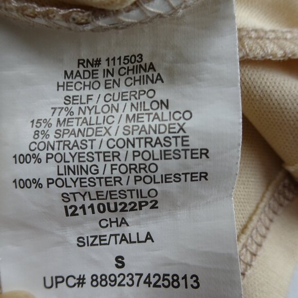 Lily Rose Lace with Metallic Light Beige Dress Size S - Picture 6 of 8